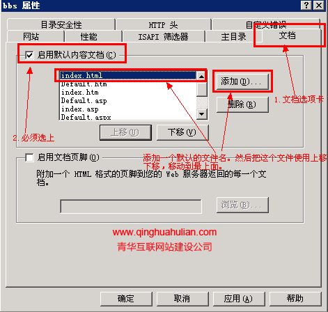 IIS6、IIS7.5设置网站默认首页的方法(Directory Listing Denied)